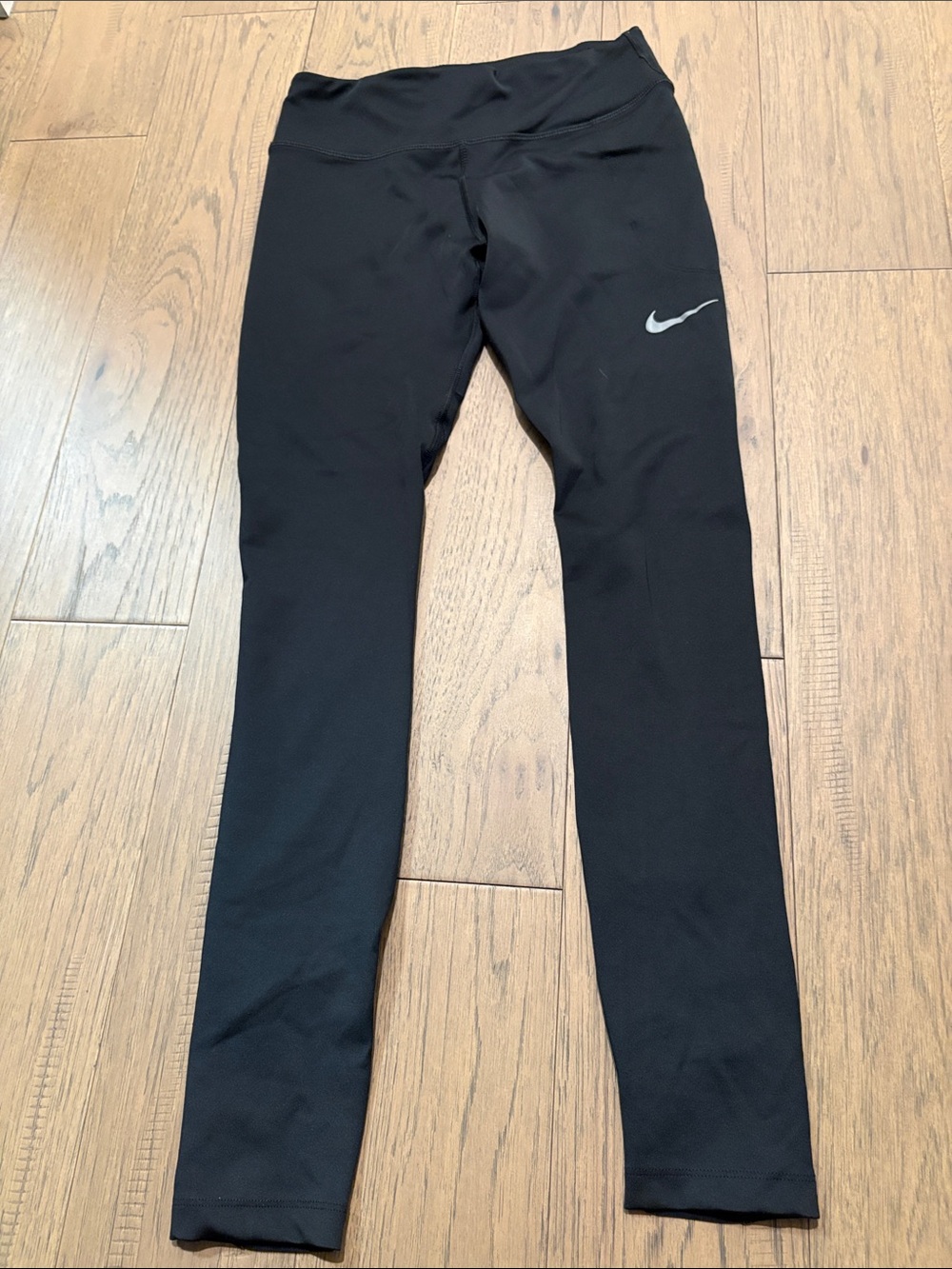 Nike Black Performance Leggings with Silver Swoosh